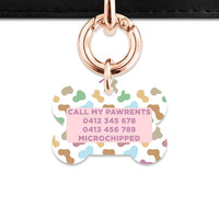 Bailey And Bone Pet Tag Pastel Cow Print Pet Tag