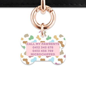 Bailey And Bone Pet Tag Pastel Cow Print Pet Tag