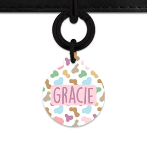Bailey And Bone Pet Tag Pastel Cow Print Pet Tag