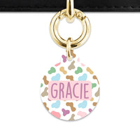 Bailey And Bone Pet Tag Pastel Cow Print Pet Tag