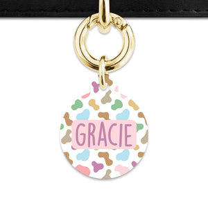 Bailey And Bone Pet Tag Pastel Cow Print Pet Tag