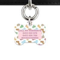 Bailey And Bone Pet Tag Pastel Cow Print Pet Tag