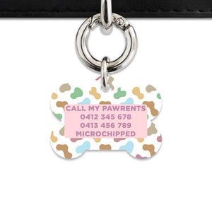 Bailey And Bone Pet Tag Pastel Cow Print Pet Tag