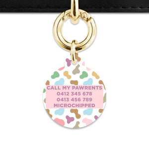 Bailey And Bone Pet Tag Pastel Cow Print Pet Tag