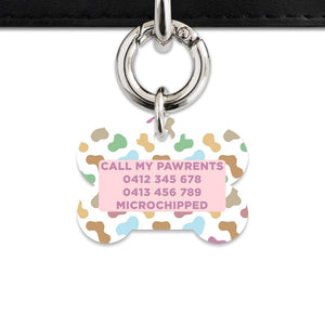 Bailey And Bone Pet Tag Pastel Cow Print Pet Tag