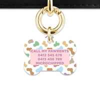 Bailey And Bone Pet Tag Pastel Cow Print Pet Tag
