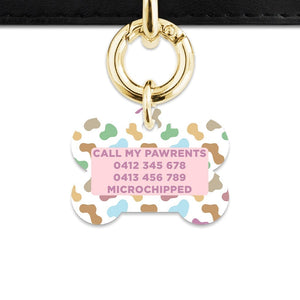 Bailey And Bone Pet Tag Pastel Cow Print Pet Tag