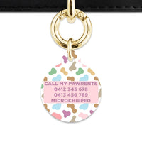 Bailey And Bone Pet Tag Pastel Cow Print Pet Tag