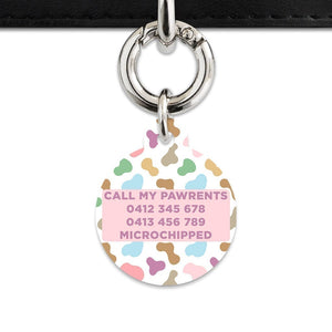 Bailey And Bone Pet Tag Pastel Cow Print Pet Tag