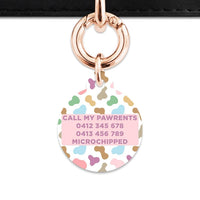 Bailey And Bone Pet Tag Pastel Cow Print Pet Tag