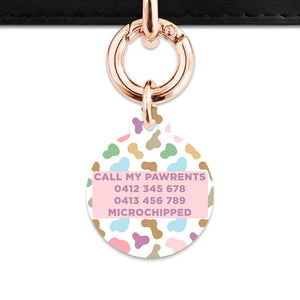 Bailey And Bone Pet Tag Pastel Cow Print Pet Tag