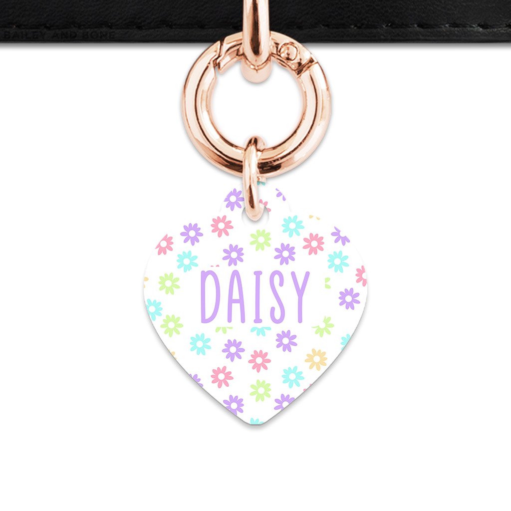 Bailey And Bone Pet Tag Pastel Daisy Pattern Pet Tag