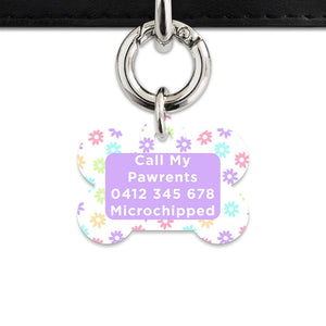 Bailey And Bone Pet Tag Pastel Daisy Pattern Pet Tag