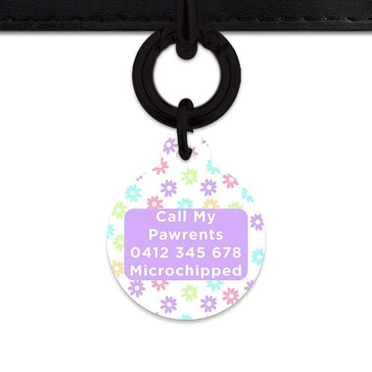 Bailey And Bone Pet Tag Pastel Daisy Pattern Pet Tag