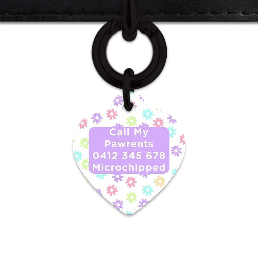 Bailey And Bone Pet Tag Pastel Daisy Pattern Pet Tag