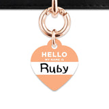 Bailey And Bone Pet Tag Pastel Orange Hello My Name Is Pet Tag
