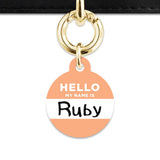 Bailey And Bone Pet Tag Pastel Orange Hello My Name Is Pet Tag