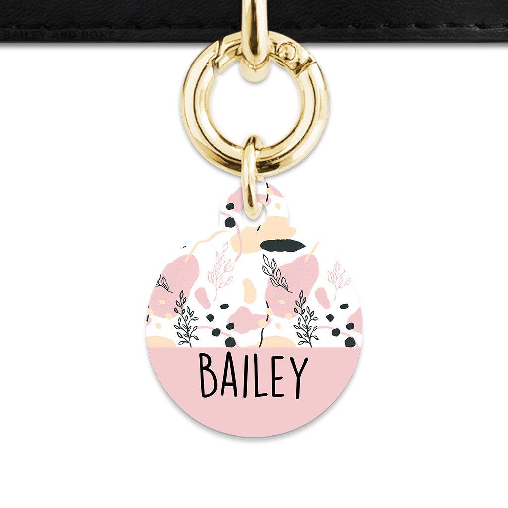 Bailey And Bone Pet Tag Pastel Painted Leaves Pet Tag