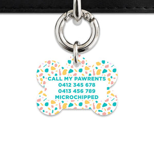 Bailey And Bone Pet Tag Pastel Terrazzo Pattern Pet Tag