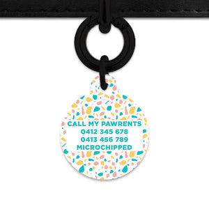 Bailey And Bone Pet Tag Pastel Terrazzo Pattern Pet Tag