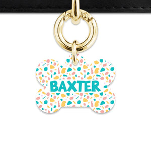 Bailey And Bone Pet Tag Pastel Terrazzo Pattern Pet Tag