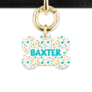 Bailey And Bone Pet Tag Pastel Terrazzo Pattern Pet Tag