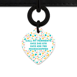 Bailey And Bone Pet Tag Pastel Terrazzo Pattern Pet Tag
