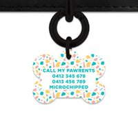 Bailey And Bone Pet Tag Pastel Terrazzo Pattern Pet Tag