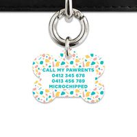 Bailey And Bone Pet Tag Pastel Terrazzo Pattern Pet Tag