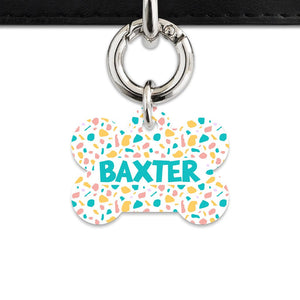 Bailey And Bone Pet Tag Pastel Terrazzo Pattern Pet Tag