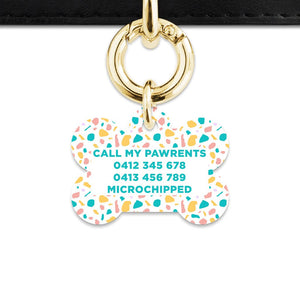 Bailey And Bone Pet Tag Pastel Terrazzo Pattern Pet Tag