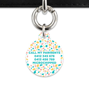 Bailey And Bone Pet Tag Pastel Terrazzo Pattern Pet Tag