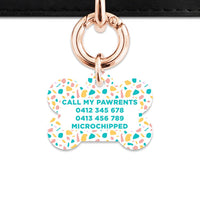 Bailey And Bone Pet Tag Pastel Terrazzo Pattern Pet Tag