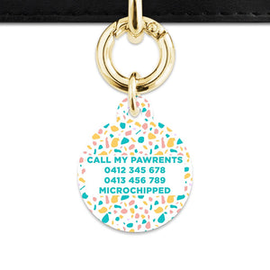 Bailey And Bone Pet Tag Pastel Terrazzo Pattern Pet Tag