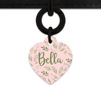 Bailey And Bone Pet Tag Pink And Green Garden Leaves Pet Tag