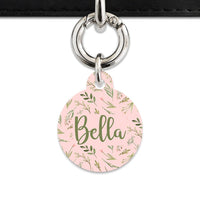 Bailey And Bone Pet Tag Pink And Green Garden Leaves Pet Tag