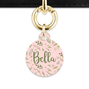 Bailey And Bone Pet Tag Pink And Green Garden Leaves Pet Tag