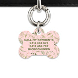 Bailey And Bone Pet Tag Pink And Green Garden Leaves Pet Tag