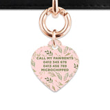 Bailey And Bone Pet Tag Pink And Green Garden Leaves Pet Tag