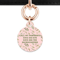 Bailey And Bone Pet Tag Pink And Green Garden Leaves Pet Tag