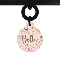 Bailey And Bone Pet Tag Pink And Green Garden Leaves Pet Tag