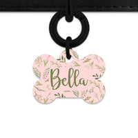 Bailey And Bone Pet Tag Pink And Green Garden Leaves Pet Tag