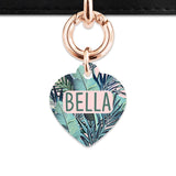 Bailey And Bone Pet Tag Pink And Green Palms Pet Tag