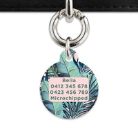 Bailey And Bone Pet Tag Pink And Green Palms Pet Tag