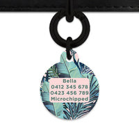 Bailey And Bone Pet Tag Pink And Green Palms Pet Tag