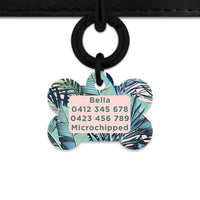 Bailey And Bone Pet Tag Pink And Green Palms Pet Tag
