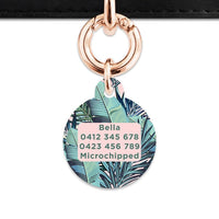 Bailey And Bone Pet Tag Pink And Green Palms Pet Tag