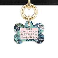 Bailey And Bone Pet Tag Pink And Green Palms Pet Tag