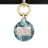 Bailey And Bone Pet Tag Pink And Green Palms Pet Tag