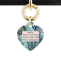 Bailey And Bone Pet Tag Pink And Green Palms Pet Tag